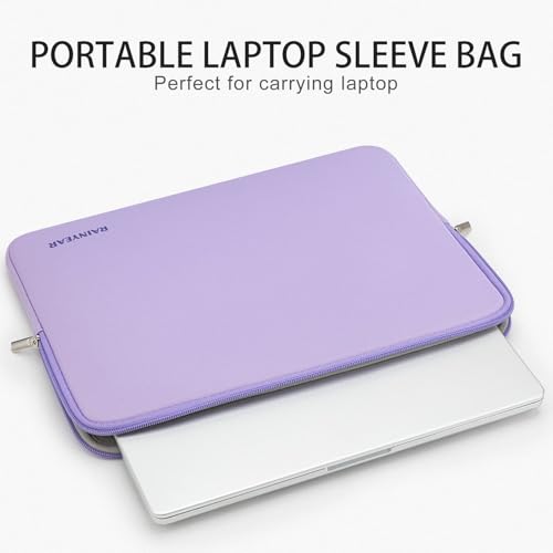 RAINYEAR Laptop Sleeve Case Compatible with 13.3 Inch Laptop PC 14 Inch MacBook Pro/Max M1 M2 M3 M4 M5 Pro/Max, Protective Soft Padded Lightweight Computer Carrying Bag Cover, Purple by RAINYEAR make life easier - Image 2