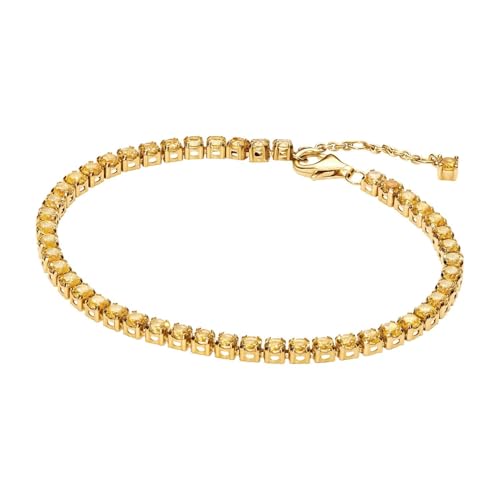 Pandora Bracciale Tennis Donna Oro Giallo 561469C03, 561469C03-20, Argento sterling, Nessuna pietra preziosa