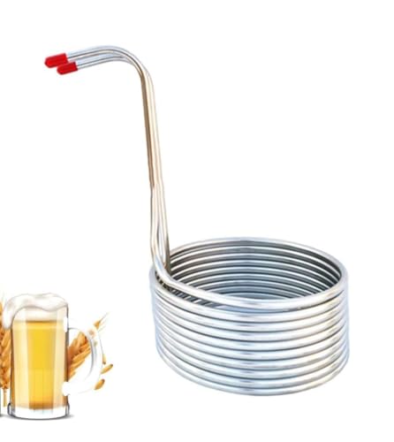 Bassadoro Enfriador de Mosto de Cerveza, Bobina de Acero Inoxidable de 8m (26.2 ft), Fácil de Limpiar, para Fabricación de Cerveza Artesanal
