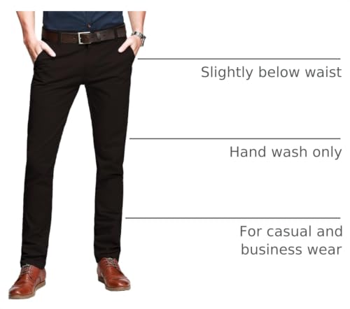 Image of Match Mens Regular-Fit Casual Flat Front Chino Pants