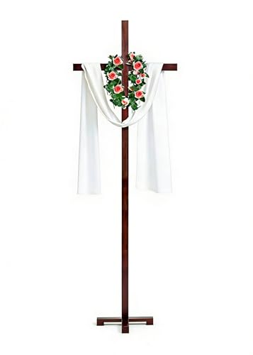 Rozozo Assembly Adjustable Large Wooden Handmade Cross,Oversized Stand Tall Yard Cros,Wall Cros Decoration,Catholic Easter Wedding Christmas Outdoor Cros-85Inch(215cm)