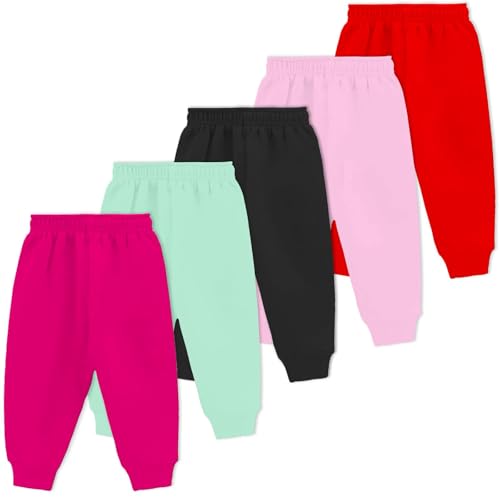 Berry Joy Baby Girls Cotton Full Pants – Pack of 5 | SMulticolor - Image 4 thumbnail