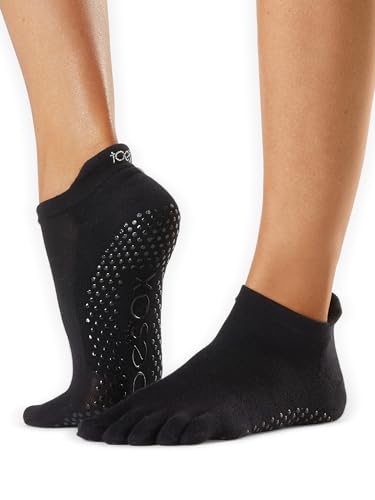 Image of toesox Low Rise Full Toe Grip Socks for Women - Non Slip Ankle Five Toe Barefoot Socks For Barre Yoga Pilates and Ballet