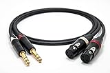 Kabel: Mogami Neglex 2534 Mogami 2534 Quad Stereo Paar (L,R) Audio Kabel Symmetrische  Neutrik Gold 6,3mm TRS klinke - XLR female  HiFi, 1,5 m