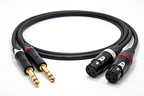 2534 Quad Cable pares (L,R) Estéreo balanceado de enoaudio | Neutrik 6,3 mm TRS - XLR hembra | HiFi - 1,0 m Cover