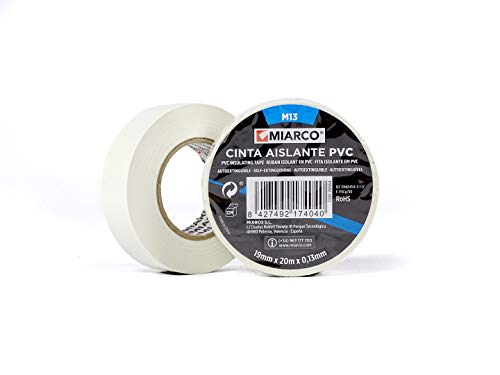Miarco 26664 - Nastro isolante M13 20M bianco, 10