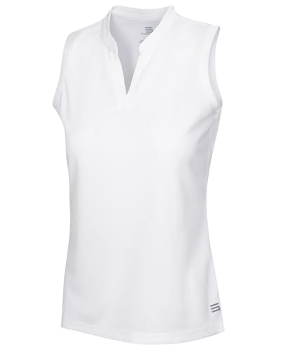Image of Three Sixty Six Womens Quick Dry Polo Shirt - Sleeveless and Collarless Golf Shirts w / 4-Way Stretch Fabric and UV Protection