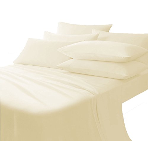 Scala Bedding 200 Thread Count 100% Egyptian Cotton 1 Piece Soft Italian Finish Flat Sheet Full XL Top Sheet Ivory