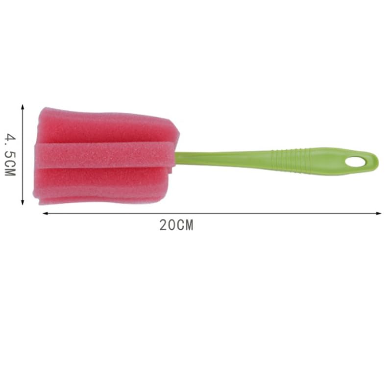 Image of Sponge Bottle Brush 3PCS 8Inch Portable Long Handle Bottle Brush Wine Glass Cleaner Cup Cleaning Brush Baby Bottle Scrubber for Baby Bottle Dishwashing Kitchen Clean Mugs