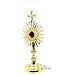 24 Carat Gold-Plated Catholic Reliquary Monstrance with Radiant Sunburst Design and Cross – Sacred Display Holder for Relics or Eucharistic Devotion - Cross Decor, Monstrance Catholic.