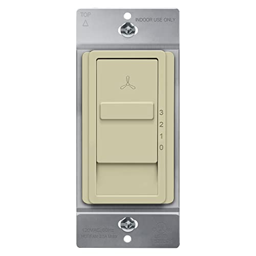 TOPGREENER 3-Speed Ceiling Fan Control Switch, Single Pole, 2.5A, Ivory