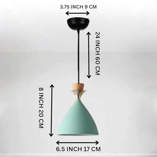 Image of Modern Aqua Blue Dome Hanging Pendant Light for Ceiling, Aluminium, Antique Decor, E-27 Holder, Bulb not Included, Pack of 4