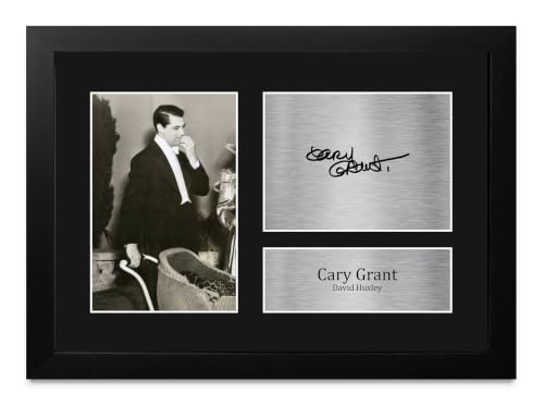 Decoración de cine clásico con la foto enmarcada de Cary Grant en A4