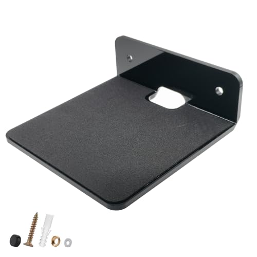 SHTCSZBA Small Floating Shelf Bluetooth Speaker Mount, Anti Slip Speaker Stand for Cameras, Baby Monitors, Cell Phone, Webcam, Router, Toy Display, Acrylic Floating Speaker Shelf (Black, Small)