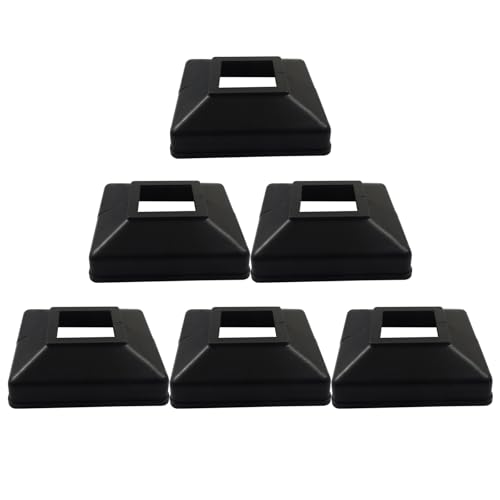 Piutouyar Black Post Base Cover Plate for Railings 32mm/1-1/4 Inch Post, Plastic Flange Base Shoe Post Skirt Cover for Fence, Stair Handrail, Railing, Floor Flange(Split Design)