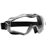 NoCry Safety Goggles 6X3 that Fit Over Glasses with Anti Fog and Scratch Resistant Coating, and Clear, Vented Panoramic Lenses with Extreme Impact Resistance, ANSI Z87.1 Certified