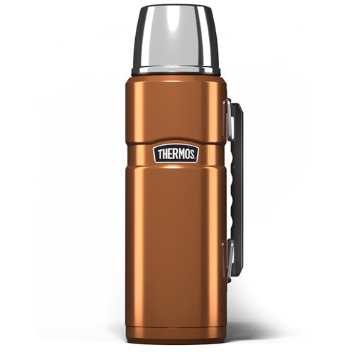 Thermos Stainless King 1.2L Multi- Purpose Thermos Flask - Original-Style Flask can be used as Travel Mug or Insulated Water Bottle for Daily Commute & Weekend Adventures – Copper, 5- Year Warranty