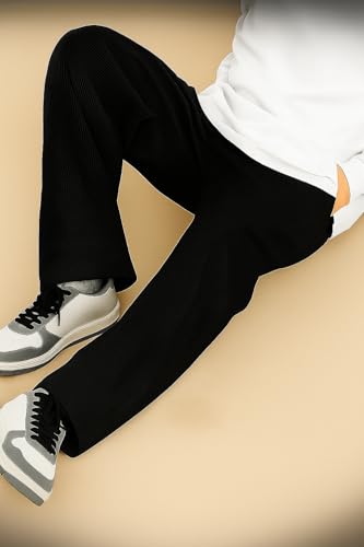 Image of INKKR Men's Polyester Causal Lightweight Elastic Waist with Drawstring Comfortable Loose Fit Trouser Pant