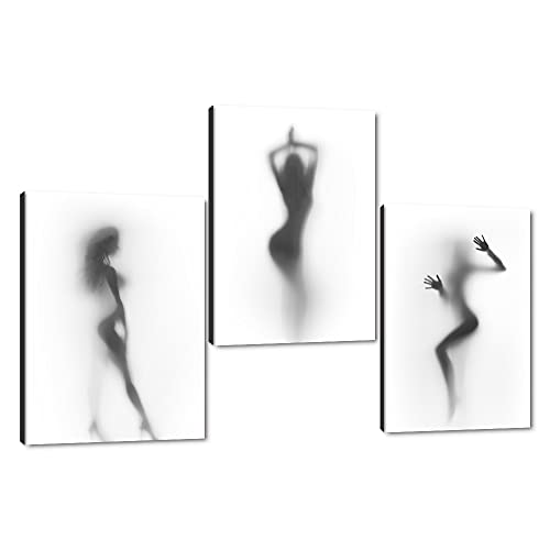 3 Pieces Sexy Nude Girl Wall Art Sexy Naked Women in the Shower Sexy Posters for Women Canvas Painting Artwork Framed Sexy Wall Art for Bedroom Ready to Hang-12 inch x 16 inch x 3pcs