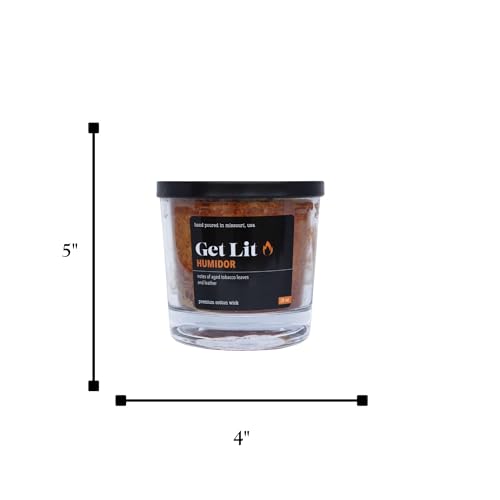 Image of Get Lit | Humidor | 16 oz Double-Wick Scented Candle | Hand-Poured in Missouri, USA | Rich Wood & Tobacco Fragrance