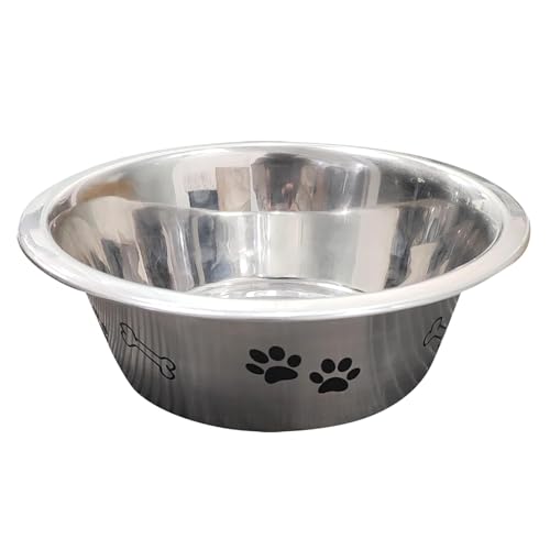 Image of Pet World Pet Bowl with Anti Skid Ring & Paw Print Design | Durable Food & Water Bowl for Dogs & Cats | Non-Slip Base | Easy to Clean | Ideal for Daily Feeding 3500ml (Pack of 1)