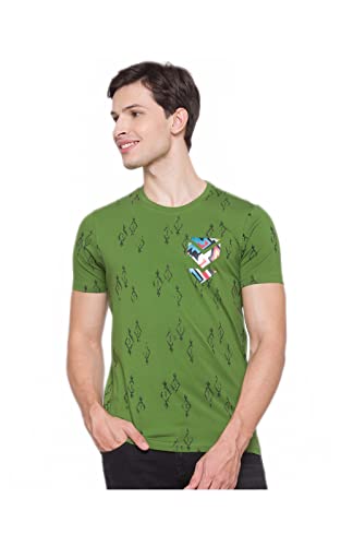 Image of Spykar Men's Printed Slim Fit T-Shirt