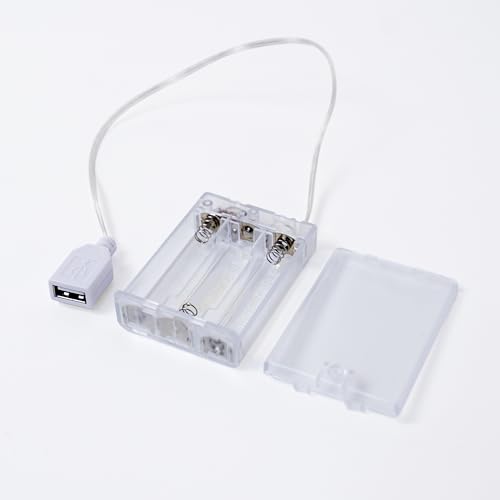Portable Battery Pack for LED Neon Signs 3 AA Transparent Neon Sign Battery Pack with USB Connection 5V Power Supply Suitable for Indoor & Outdoor Use Wedding Party Camping Birthday Christmas