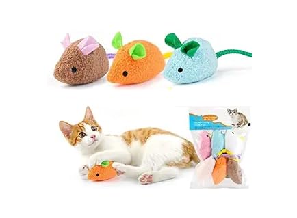 Image of Mouse Toy Cats Mouse Plush Cat Toys Realistic Cute Kitten Mice Filled Polyfill Rat for Cat, (3 Pieces)