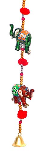 Porte à suspendre cinq éléphants de style indien avec perles décoratives - 5