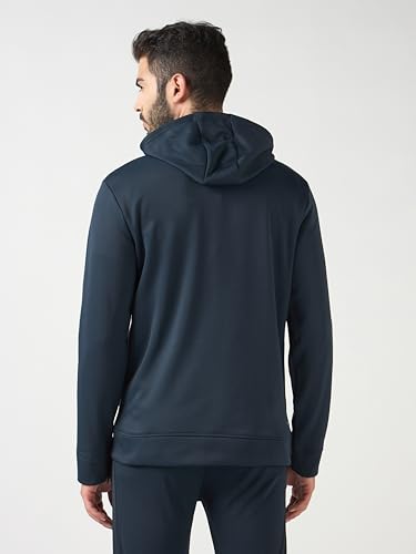 Image of TECHNOSPORT Mens Fleece Slim Fit Solid Regular Fit Hooded Jacket with Techno Warm+, Fast Dry for Winter Use