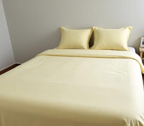 Image of Cotton Bedsheet for Single Bed, 60 x 90 inch, Pure Cotton, Breathable Fabric Yellow (1, Yellow-Single-Peice)