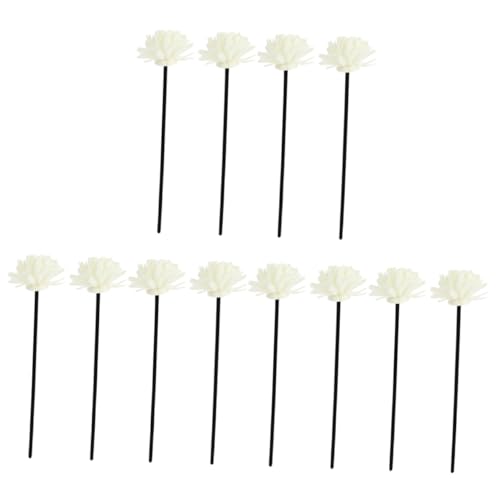 HOMSFOU 12 Pcs Stick Sola Sticks Diffuser Replacement Fragrance Diffuser Sticks Diffuser Essential Oil Flowers Pe Rattan Sticks White Fresh Oil