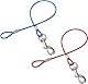 Mi Metty 2Pack Hundeleine Verlängerungsseil Kausicherfest Metall Kabel Leine,Hochbelastbar Trainingsleine Hundeleine Große Mittelgroße Hunde (Blau+Rot, 24 inch/60 cm)