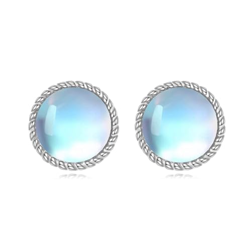 Image of Moonstone Stud Earrings Sterling Silver Pearl Earrings MoonstoneJewellery Tiny Earrings Gifts for Women