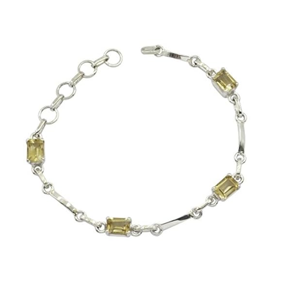 GemsOnClick citrino gioielli gemma bracciale in argento 925 _ GCB283