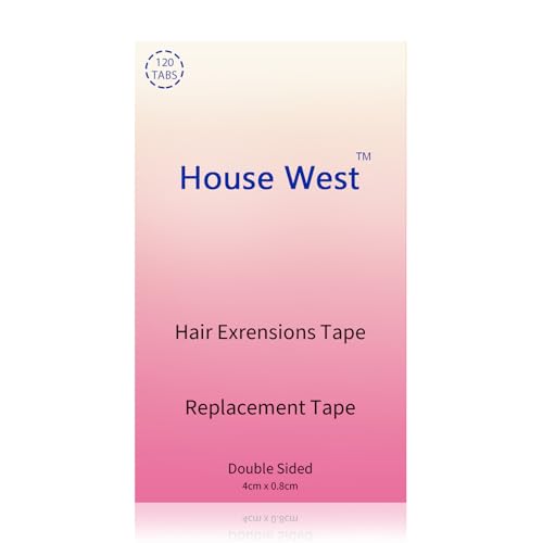 Hair Extension Tape 120 Tabs – Double Sided Replacement Tape for Tape-in Extensions, Invisible Adhesive for Shine-Free & Long-Lasting Hold (4-6 Weeks), Pre-Cut 4x0.8cm