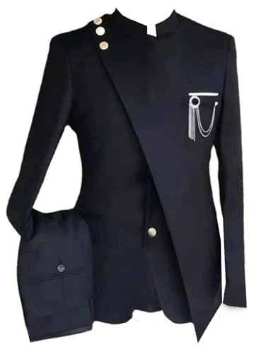 Men's Stand Collar Suit Two Pieces Tuxedos for Graduation Party Christmas Jacket Pants
