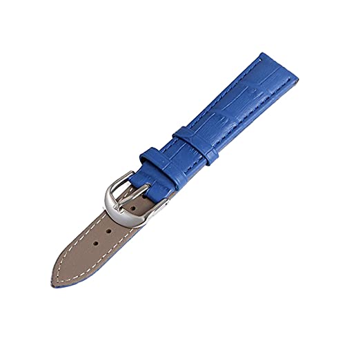 [MizukiHinata] 12/14/16/18/19/20/22mm Manner Frauen Bunte echtes Leder-Uhrenarmband-Ersatzarmband Armbander Uhren Zubehor(Blue,1