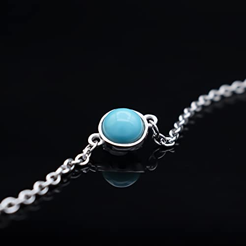 Bluejoy “Elegance & Love” Natural Sleeping Beauty Turquoise Gemstone Dainty Bracelet In Sterling Silver Jewelry For Women #TOP2