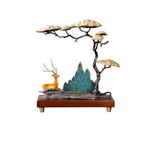 Décoration de salon créative : pin et rocaille chinoise en cuivre