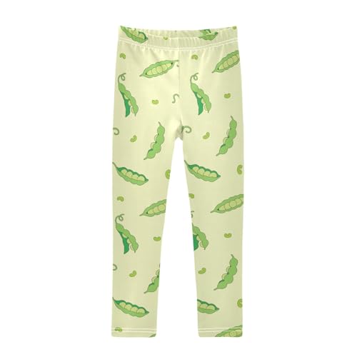 ZZKKO Girls Leggings Pea Pods Soybeans Toddler Girls Clothes Leggings for Girls Toddler Girls Leggings 3-4T