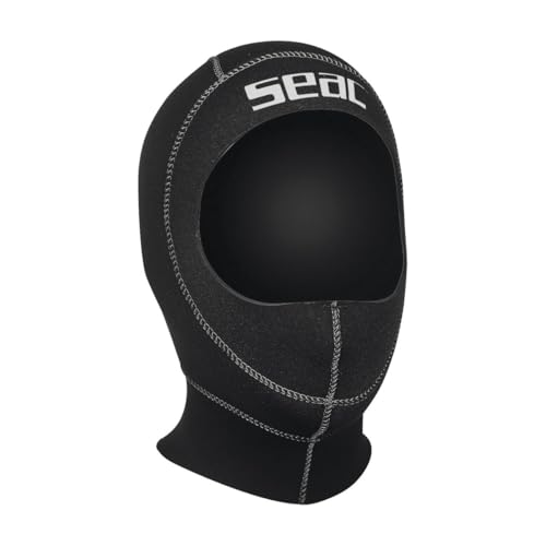 Cagoule de plongée Seac noire en néoprène premium et robuste