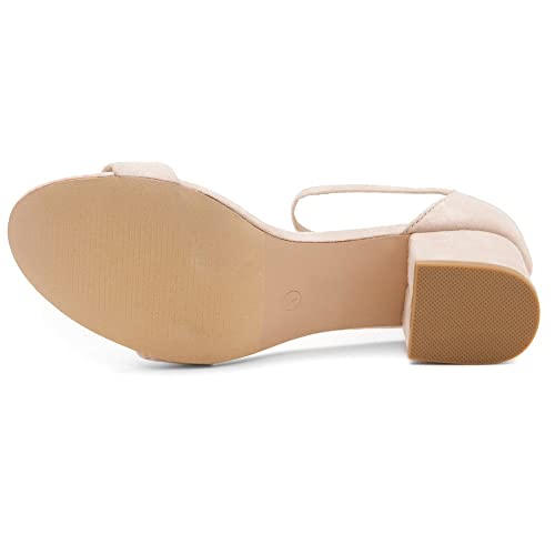 Image of Herstyle Low Block Heels for Women - 2.25 Inch Open Toe Chunky Heel Sandals with Dressy Ankle Strap for Wedding, Prom, Party & Office