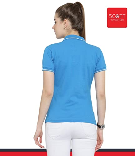 Image of Scott International Women's Regular Fit 100% Pure Organic Cotton Polo T-Shirt | Womens Polo Collar Neck T-Shirt | Cotton Plain Polo Neck Half Sleeve T-Shirt | Tshirts for Women