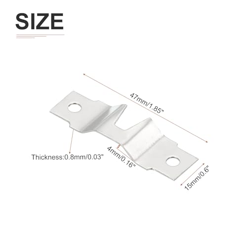 Image of DTGN 47mm x 15mm x 4mm Double Hole Triangle D Ring - Picture Frame Hangers - 10Pcs - Good for Hanging Paintings - Picture Frame Hook Photos - Silver Tone