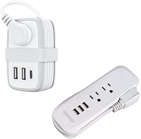 Amazon.com: USB C Travel Power Strip Bundle, 2 Outlets 3 USB Ports (1 ...