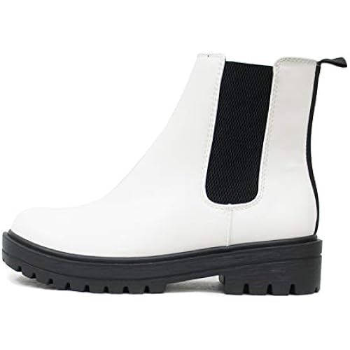 Soda Pilot ~ Women Lug Sole Low Heel Chelsea Fashion Ankle Bootie w/Double Elastic Gore