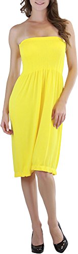 Image of ToBeInStyle Women's Strapless Cover Up Tube Dress Beach Summer Bandeau Flowy
