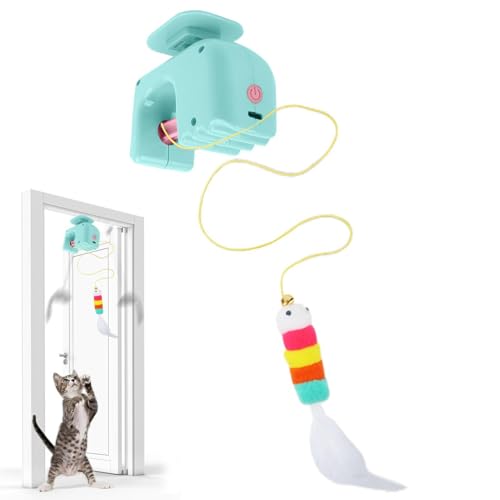 jamgeery Jouets Automatiques pour Chats - Jeu Interactif Électrique pour Animaux,Jouet Suspendu À Capteur pour Chaton,pour Simulation De Chasse,...