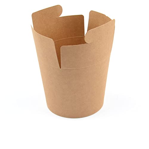 Generisch Lot de 500 Boîtes à Kebab en Carton Kraft - 750 ml - Marron - Pour Sandwich, Pâtes Asiabox, Emporter, Goûter et Frites
